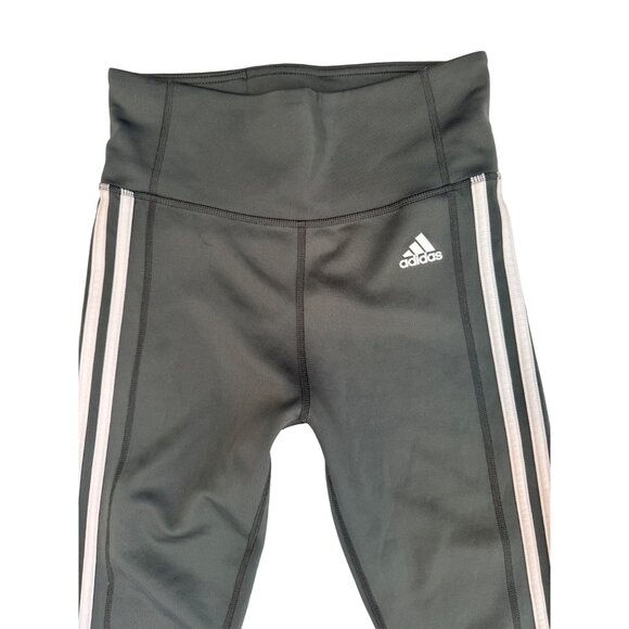 Adidas Small Womens Climalite Cropped Army Green Leggings - Picture 1 of 12